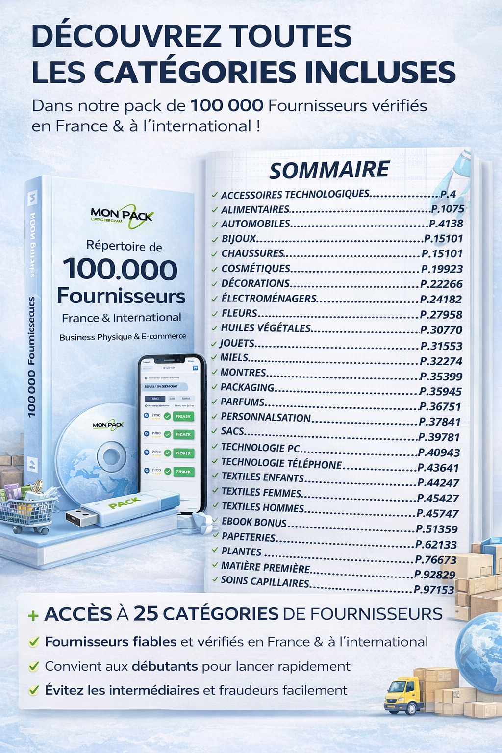 Le Répertoire Professionnel de 100 000 Fournisseurs Fiables + 7 bonus business inclus